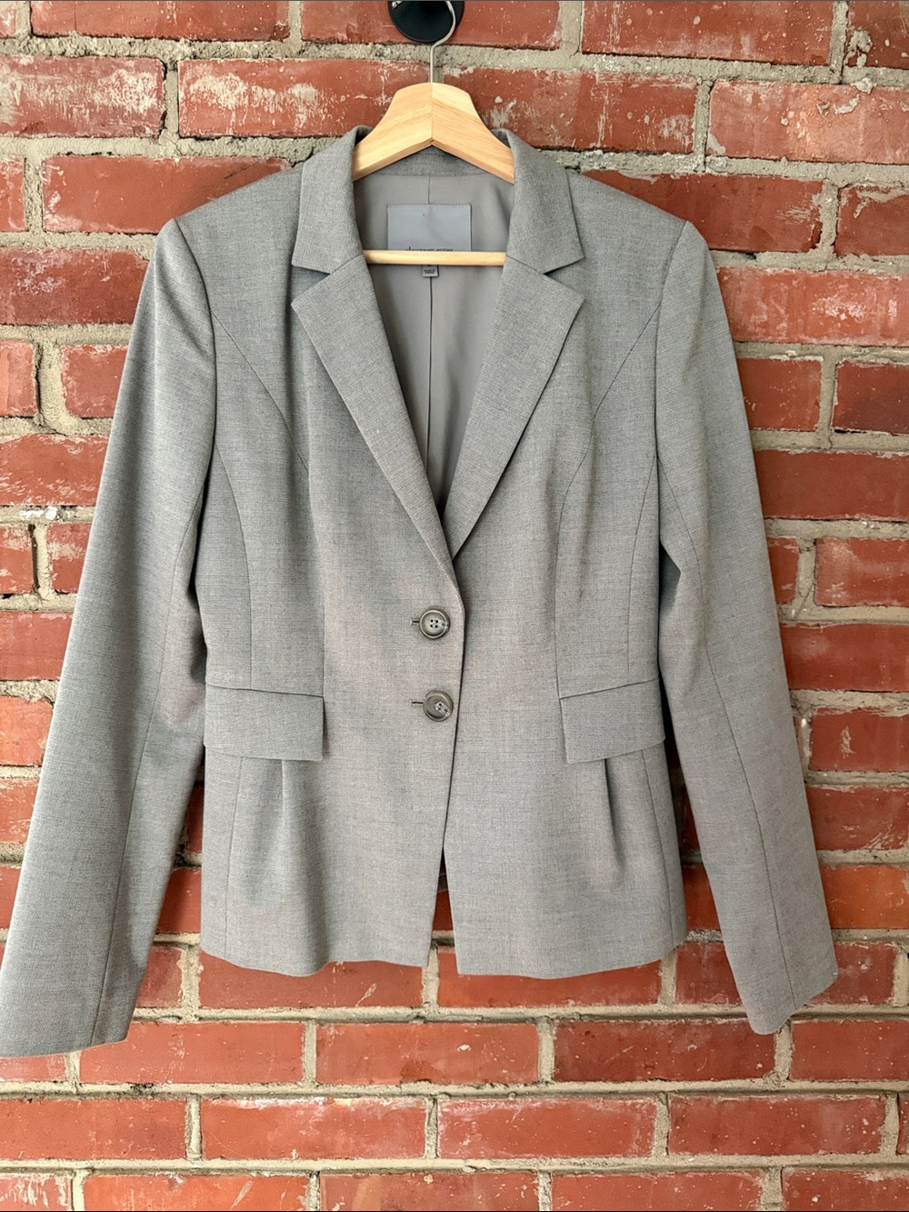 Women's Tailored Wool Blend Gray Blazer Jacket